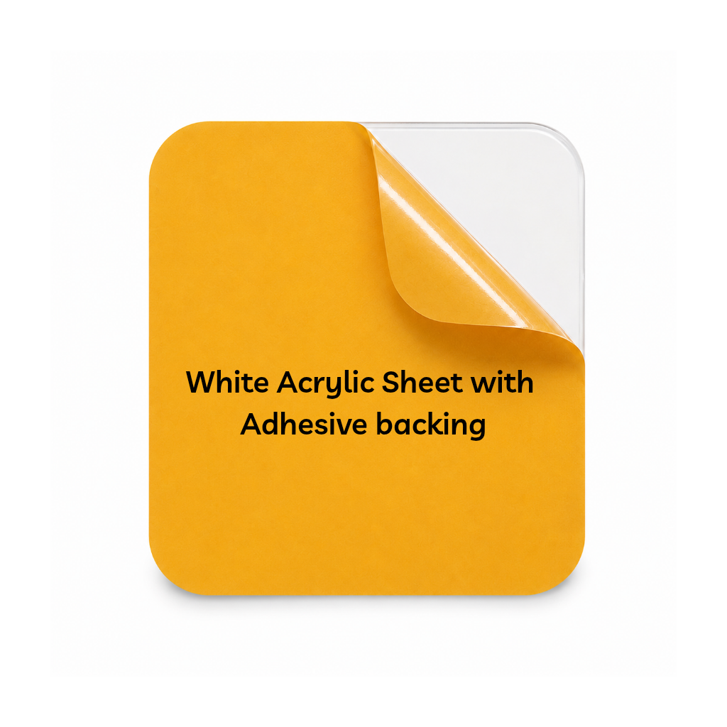 White Cast Acrylic Sheet – Adhesive Backed | Easy Peel & Stick