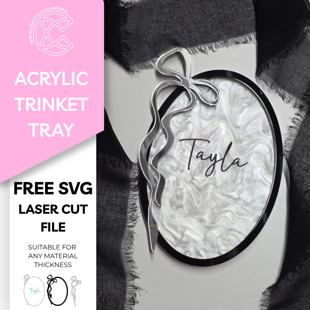 Acrylic Croquette Trinket Tray - Free SVG Template